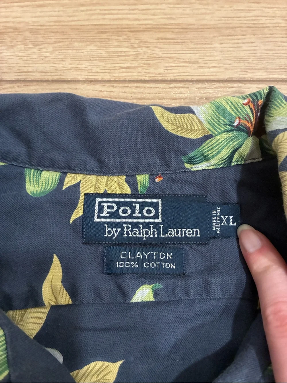 Polo Ralph Lauren Clayton Hawaiian Shirt Short Sleeve Loop Collar Size XL